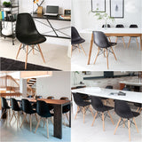 Furmax Pre Assembled Modern Style Dining Chair Mid Century Modern DSW Chair, Shell Lounge Plastic Chair for Kitchen, Dining,Bedroom, Living Room Side Chairs Set of 4 (Black) Furmax