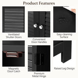 COSTWAY Bathroom Storage Cabinet, Wooden Side Storage Organizer with Louver Doors & Removable Shelf, Freestanding Floor Cabinet for Living Room, Kitchen, Entryway (Black) COSTWAY