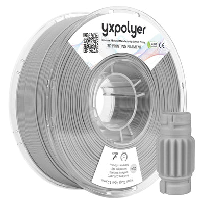 Nylon Glass Filled Filament Grey Nylon Glass Fiber 1.75mm PA GF 3D Printer Filament PA6-GF 1kg with Reusable PC Spool