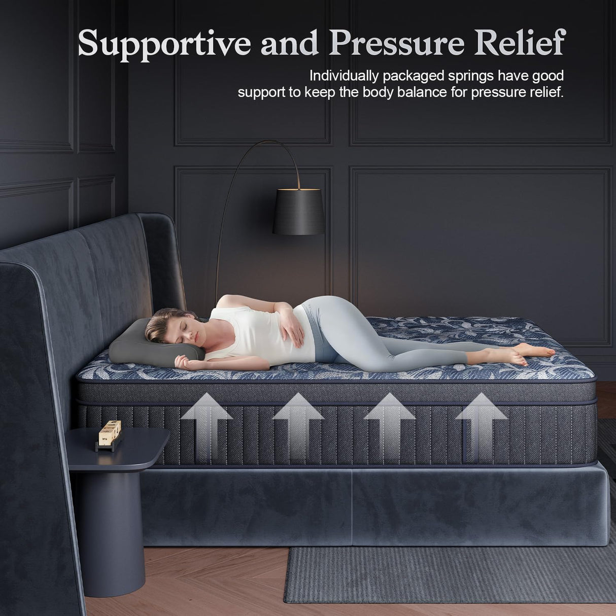 Huwesal Queen Mattress, 12 Inch Cooling Gel Hybrid Bed in a Box with Gel Memory Foam, Individually Wrapped Pocket Coils, Back Pain & Pressure Relief, Medium Firm Support,CertiPUR-US Huwesal