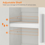 HOOBRO Bathroom Wall Cabinet, Medicine Cabinet, 15 x 7.1 x 16.1Inches, Adjustable Shelf, Over The Toilet Wall Storage Cabinet, for Bathroom, Bedroom, White HOOBRO