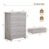 FTZxHKLX Farmhouse 4 Drawer Dresser for Bedroom, Tall Bedroom Dresser with Large Drawer & Silver Handles, Wooden Storage Organizer Cabinet Chest of Drawer for Closet, Living Room, Hallway, Wash Grey FTZxHKLX