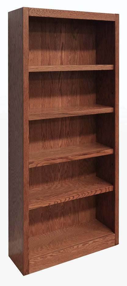 Midas 72" Five Shelf Bookcase in Dry Oak Finish by Concepts In Wood - WoodArtSupply