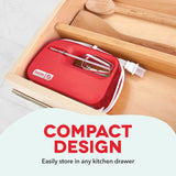 Dash SmartStore™ Compact Hand Mixer Electric for Whipping + Mixing Cookies, Brownies, Cakes, Dough, Batters, Meringues & More, 3 Speed, 150-Watt - Red DASH