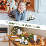 Yousoontic 1 Set White Village Houses Wooden Farmhouse Decorations Home Sweet Tabletop Decor Sign for welcome Centerpieces House Warming Gifts New Home Couple Yousoontic