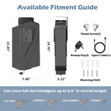 Z ZLJUAN Mounted Gun Safe for Pistols,Quick-Access Handgun Safe for Nightstand Bedside Desk Bed Gun Safes,Pistol Safe with Biometric Fingerprint, Keypad Lock,Key Z ZLJUAN