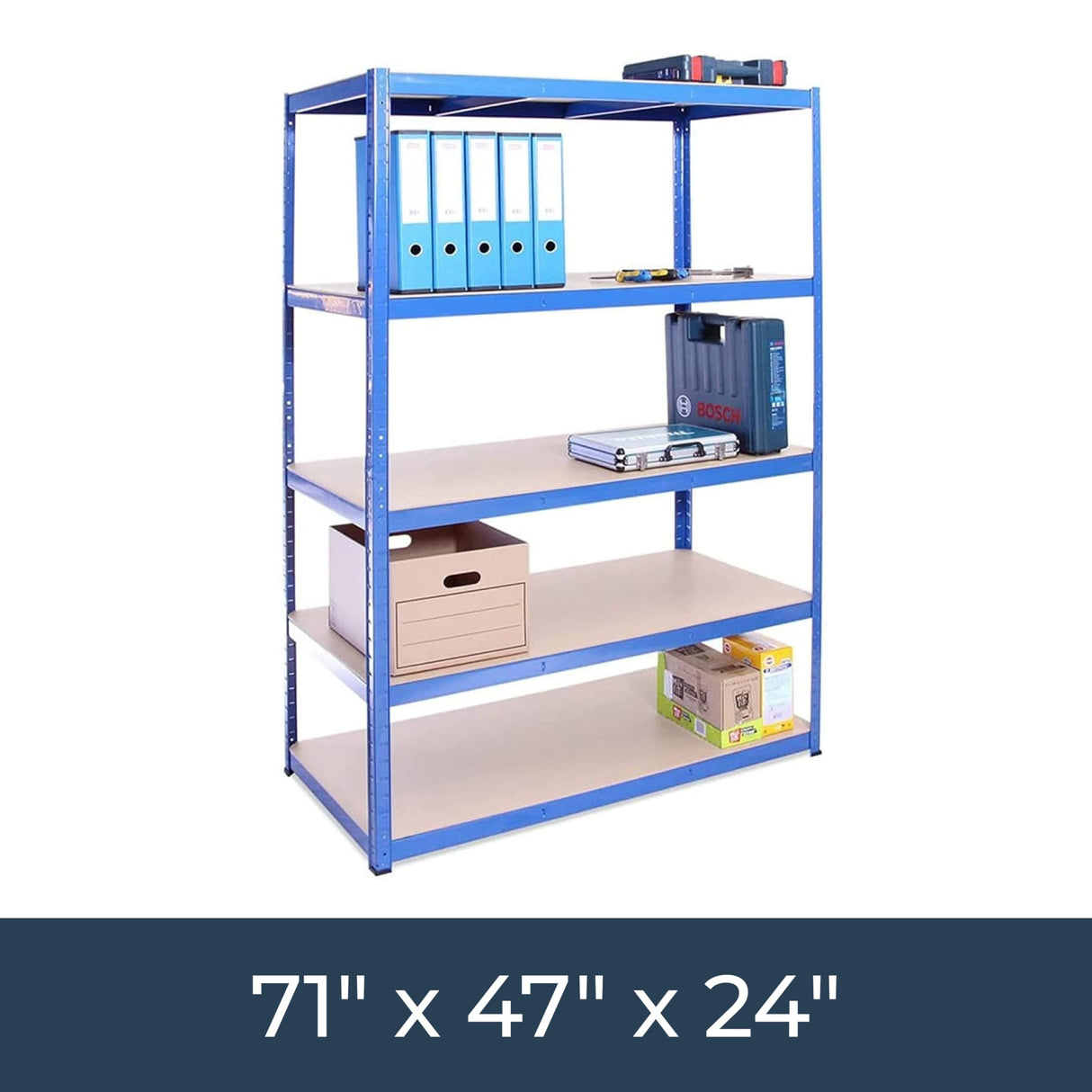 Garage Shelving Units: 71" H x 47" L x 24" W - 1 Bay - Grey - 5 Tier Unit | 400LB Load Weight Per Tier (2000LB Per Unit) | Home, Office, Garage or Business Use | 5 Year Warranty G-Rack