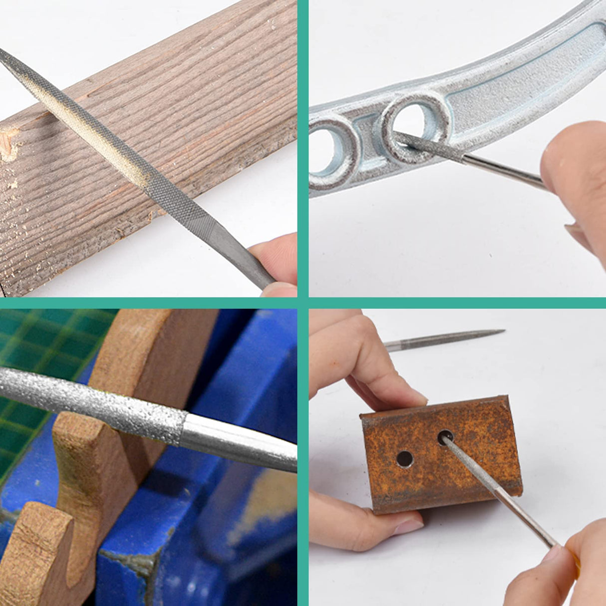 Millousong Hand File Set,Diamond Needle Files 6.3' /10 Shapes for Metal,Plastic,Wood,3D Printer Basic Suite for home and office with box MILUOSONG