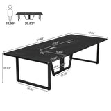 Tribesigns 8FT Conference Table, 94.49 L x 47.24 W x 29.53 H Inches Large Meeting Podcast Table for 10 People, Business Style Wooden Training Table with Strong Metal Frame for Office Conference Tribesigns