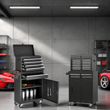 SumKea Tool Box with Wheels, 5 Drawer Rolling Tool Chest, Tool Box for Garage with and Side Handles Detachable Storage Cabinet Rolling Tool Box, for Garage Workshop, Black SumKea