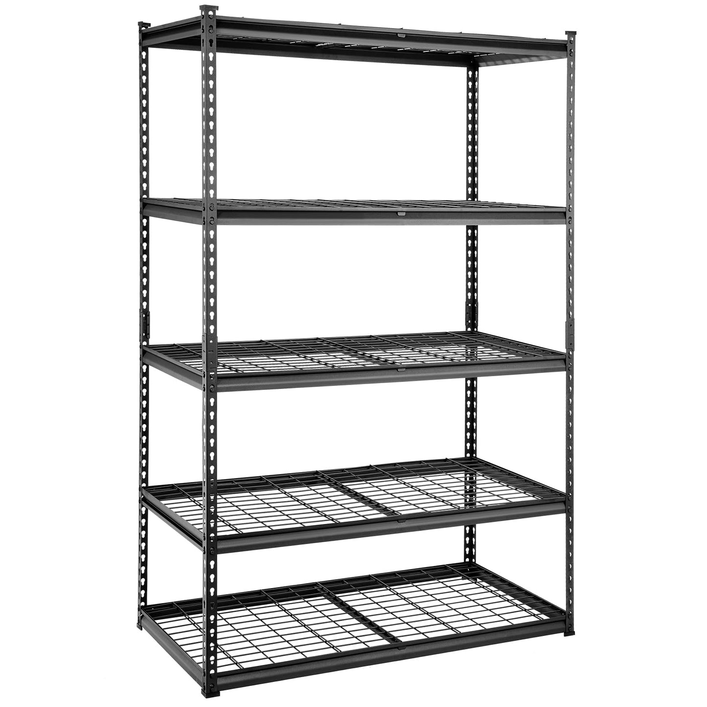 VEVOR Storage Shelving Unit, 5-Tier Adjustable Storage Shelves, 48" L x 24" W x 72" H Heavy Duty Garage Storage Shelves, Metal Shelves for Kitchen Pantry Basement Bathroom Laundry