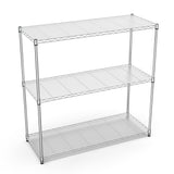 pouseayar 3 Tier NSF Metal Shelf Wire Shelving Unit, 1050lbs Capacity Heavy Duty Adjustable Storage Rack with Shelf Liners for Closet Kitchen Garage pouseayar