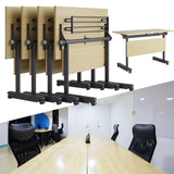 Ptosziav 4PCS Conference Table Foldable Meeting Tables, Flip Top Wood Seminar Table for Office Training Classroom,Folding Conference Table on Wheels Ptosziav