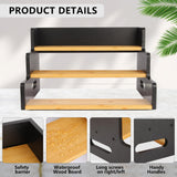 Liquor Bottle Display Shelf, 3 Step Countertop Liquor Wine Rack, Coffee Bar Station Spice Rack Organizer 3-in-1,Bar Bottle Shelves for Liquor Whiskey Wine Coffee Syrup Display, Retro Wine Rack Home smocchy