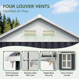 Grovellis 8x6 FT Outdoor Metal Storage Shed with Clear Window, Lockable Single Door, Weather-Resistant Garden Tool Shed for Backyard, Patio, and Lawn Equipment, Night Blue Grovellis