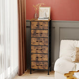 Fixwal Tall Dresser for Bedroom Closet Organizers and Storage Tall Fabric Dresser with 6 Drawers, Small Clothes Storage Girl Bedroom Furniture, Rustic Brown Fixwal