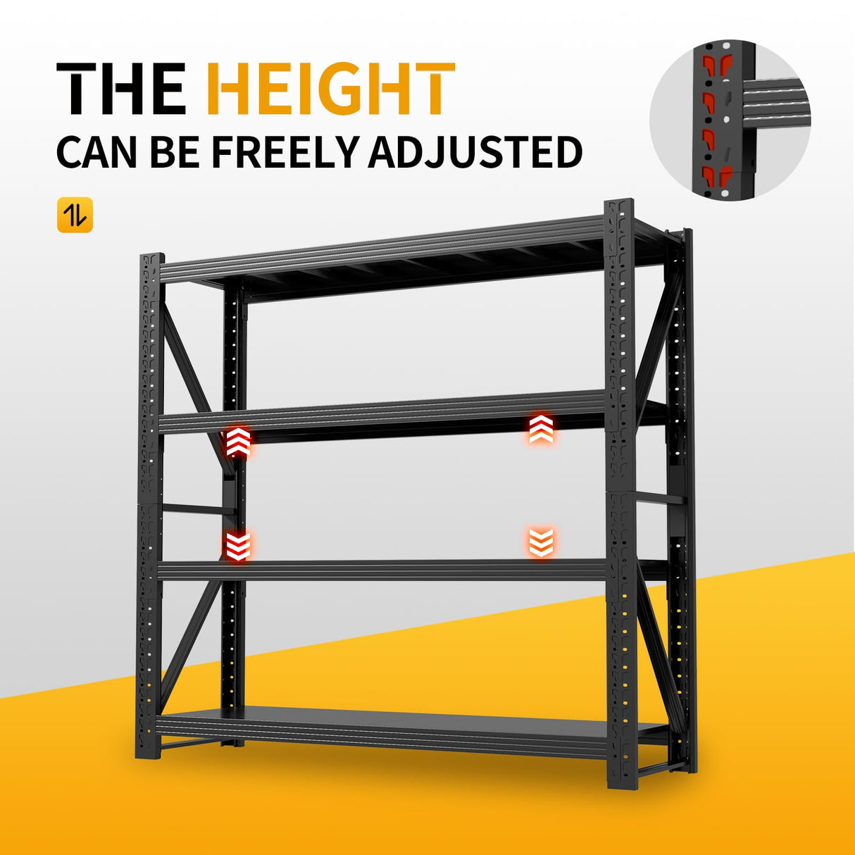 Vlriis 5000LBS Heavy Duty Garage Shelving Units, 78.7" H Adjustable Storage Shelves, Metal Storage Racks Industrial Shelving Utility Shelf for Warehouse, Basement (Black, 78.7" H x 59.1" W x 19.7" D) Vlriis