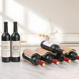 TRUDING Countertop Wine Rack - 7 Bottle Freestanding Wine Bottle Holder Stand - 2 Tier Wooden Wine Storage Rack - Wavy Wine Organizer for Cabinet Pantry Home Kitchen Bar TRUDING
