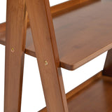 K KELBEL Bookshelf & Ladder Shelf &Storage Rack & Multipurpose Bamboo Organizer Shelves Furniture for Home Office, Living Room, Kitchen, Office 5 Tier （Brown） K KELBEL