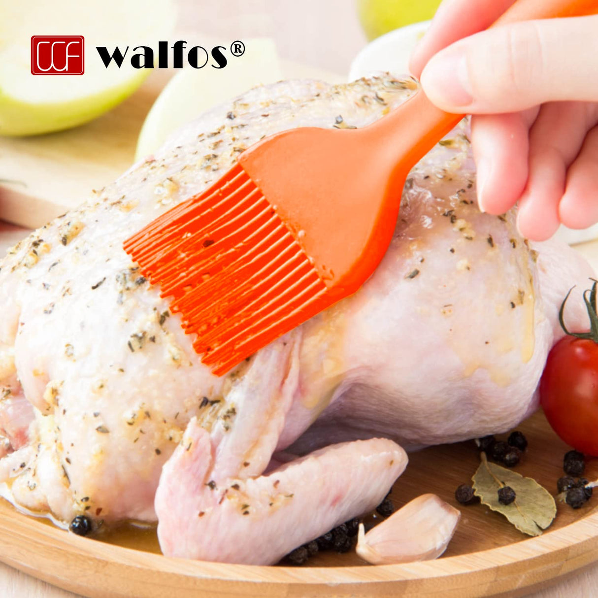 Walfos Silicone Pastry Brush, Heat Resistant Basting Brush Set, Perfect for Baking,BBQ Grill,Kitchen Cooking,Strong Steel Core and One-Pieces Design,BPA Free and Dishwasher Safe (5 Pcs) Walfos