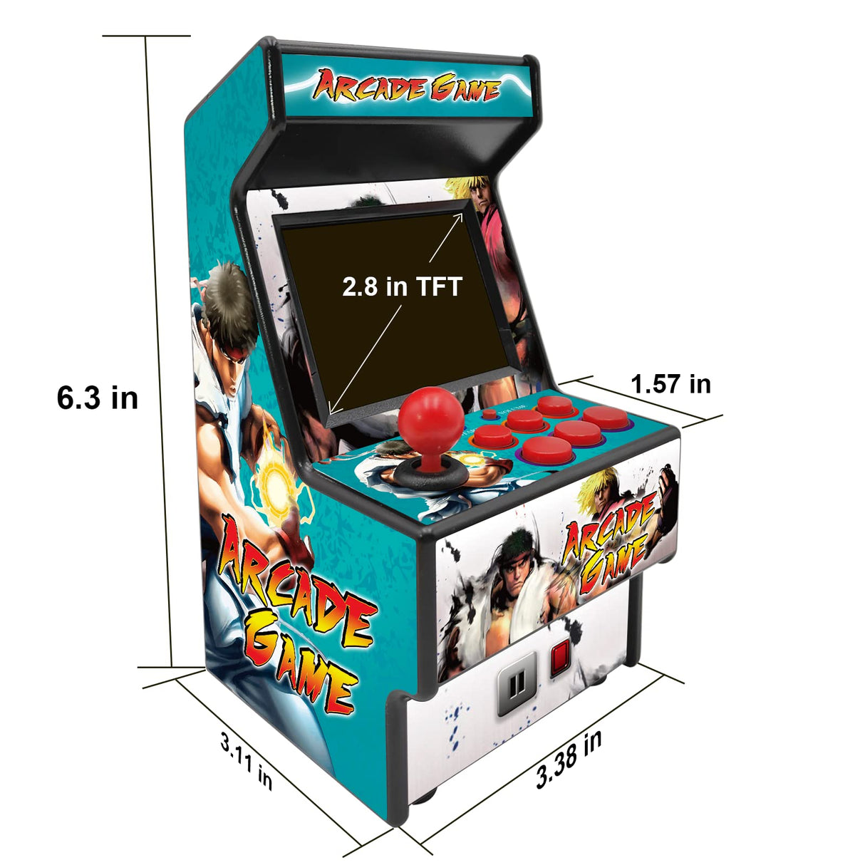 Mini Arcade Games Machine - 156 Retro Games Console Playable - 2.8 Inch Screen Handheld Gaming Device Support AV Output - Electronic Birthday Xmas Gift for Kids Adults (Blue) E-MODS GAMING