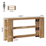 Tribesigns 70.9-Inch Extra Long Console Table with Storage, Narrow Wooden Sofa Table Behind The Couch, Farmhouse 3-Tier Entry Foyer Table for Entryway, Living Room, Hallway Tribesigns