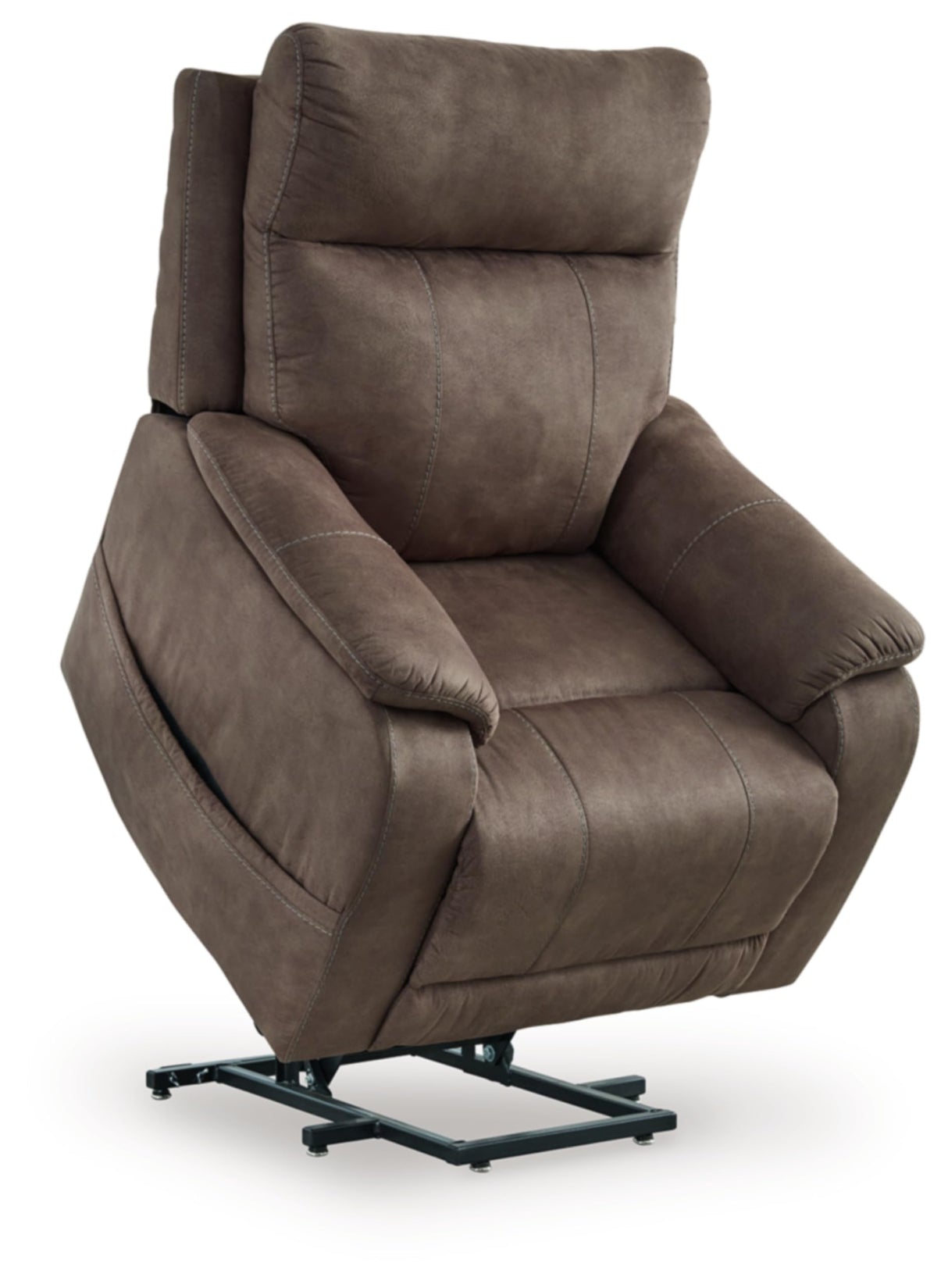 Signature Design by Ashley Crestmeade Modern Dual Motor Power Lift Recliner with Adjustable Backrest, USB Ports, Heat and Massage Function, Dark Brown Signature Design by Ashley