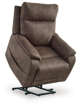 Signature Design by Ashley Crestmeade Modern Dual Motor Power Lift Recliner with Adjustable Backrest, USB Ports, Heat and Massage Function, Dark Brown Signature Design by Ashley