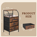 Jixlantuc Nightstand Bedside Table Drawer Organizer Side Table with Fabric Drawers End Tables Living Room Night Stand Chest of Drawers for Bedroom,Hallway, Entryway Jixlantuc