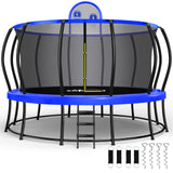 Zupapa 1800LBS Weight Capacity 2025 Double Frames Trampoline with No-Gap Design Curved Poles 16 15 14 12FT Trampolines for Kids with Enclosure Net Outdoor Trampolin for Children Adults Family Zupapa