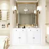 CJF Buffet Storage Cabinet, Storage Cabinet with Drawer & Adjustable Shelf, Metal Sideboard Kitchen Storage Cabinet for Coffee Bar, Bathroom, Living Room, Entryway, Home Office, Natural, Pantry CJF