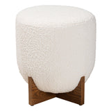 Baxton Studio Fisk Footstool, One Size, Cream/Walnut Brown Baxton Studio