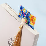SWATOM 6 Pcs 5D Diamond Painting Bookmarks Starry Night & Animals Acrylic Diamond Art Bookmark with DIY Painting Kits Tassels & Wood Beads Pendant Rhinestone Bookmarks SWATOM