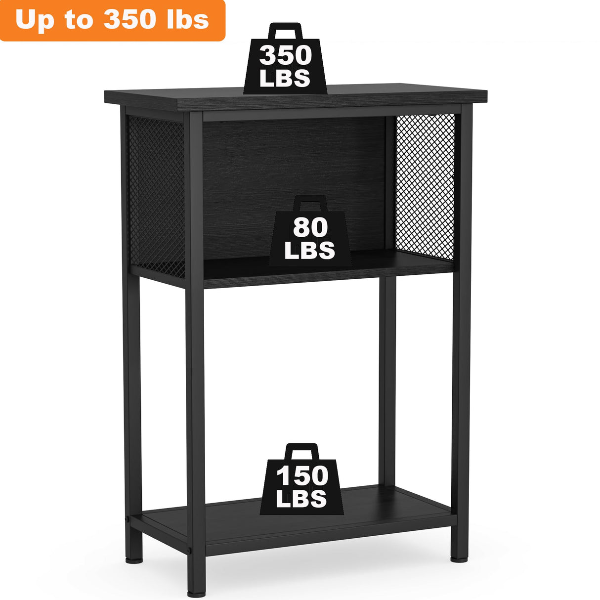 BSONE 5-10 Gallon Fish Tank Stand, Small Aquarium Stand Shelf, 0.71" Thickened Tabletop, 20.5" W×11" D ×31" H , Black BSONE