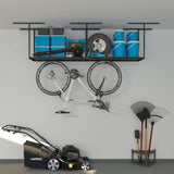 FLEXIMOUNTS 2x8 Overhead Garage Storage Rack,Adjustable Garage Storage Organization Systerm,Heavy Duty Metal Garage Ceiling Storage Racks,400lbs Weight Capacity,Black FLEXIMOUNTS