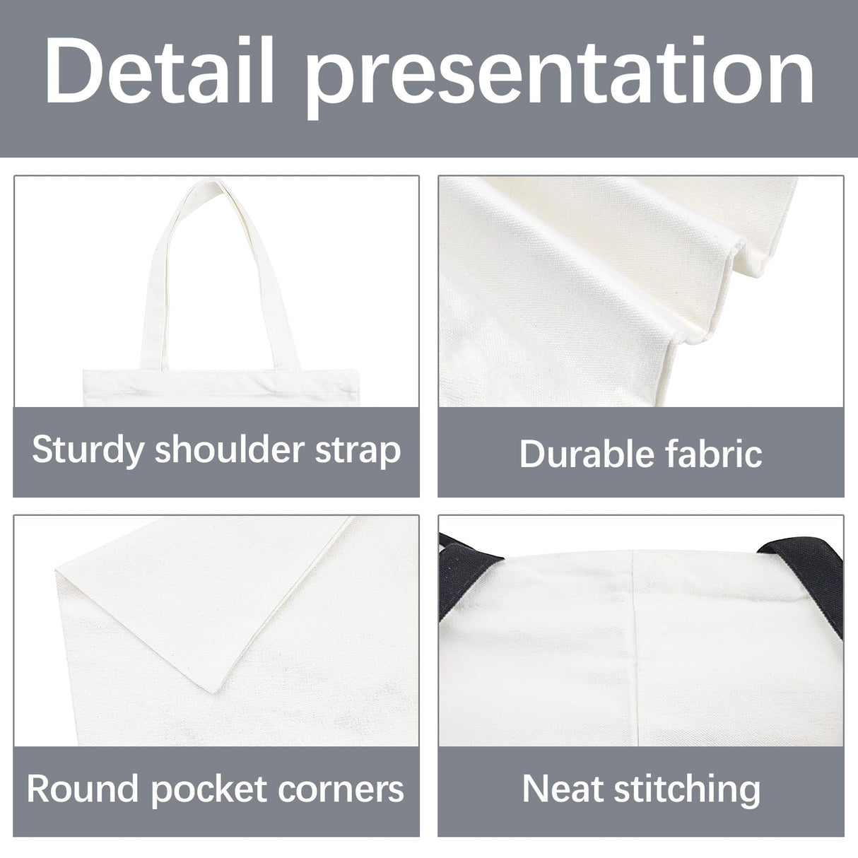 OKBA 10 PCS Sublimation Tote Bag,Sublimation Canvas Bags Bulk, Scrawl Shopping Bag， Blank Canvas Tote Bags for DIY Craft and Decorative Craft 10.2 * 12.6 inches(26 * 32cm). (White) OKBA