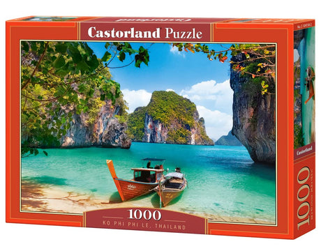 CASTORLAND 1000 Piece Jigsaw Puzzle, Ko Phi Phi Le, Thailand, Asia, Holiday Puzzle, touristic Place, Beach, Ocean Puzzle, Adult Puzzle, Castorland C-104154-2 Castorland