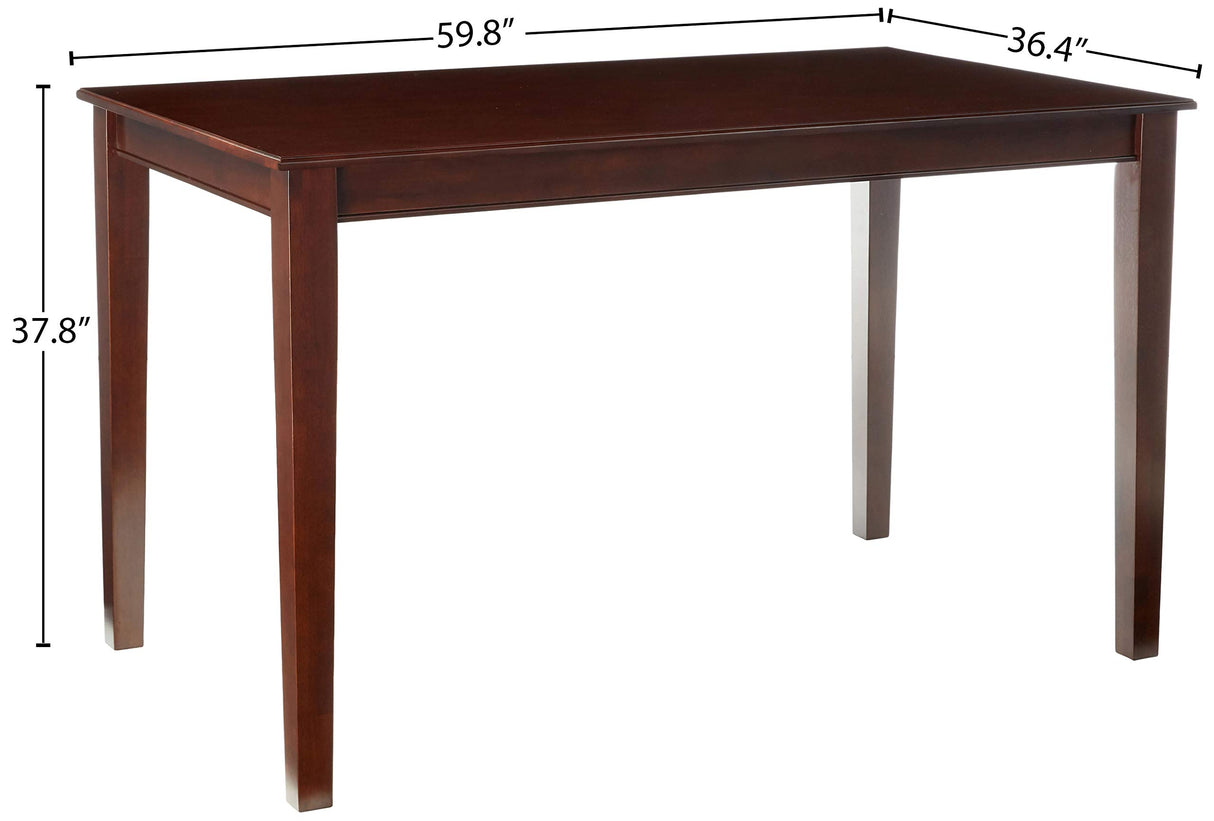 East West Furniture DUT-MAH-H Dudley Counter Height Dining Table - a Rectangle Dinner Table Top with Sturdy Legs, 36x60 Inch, Mahogany East West Furniture