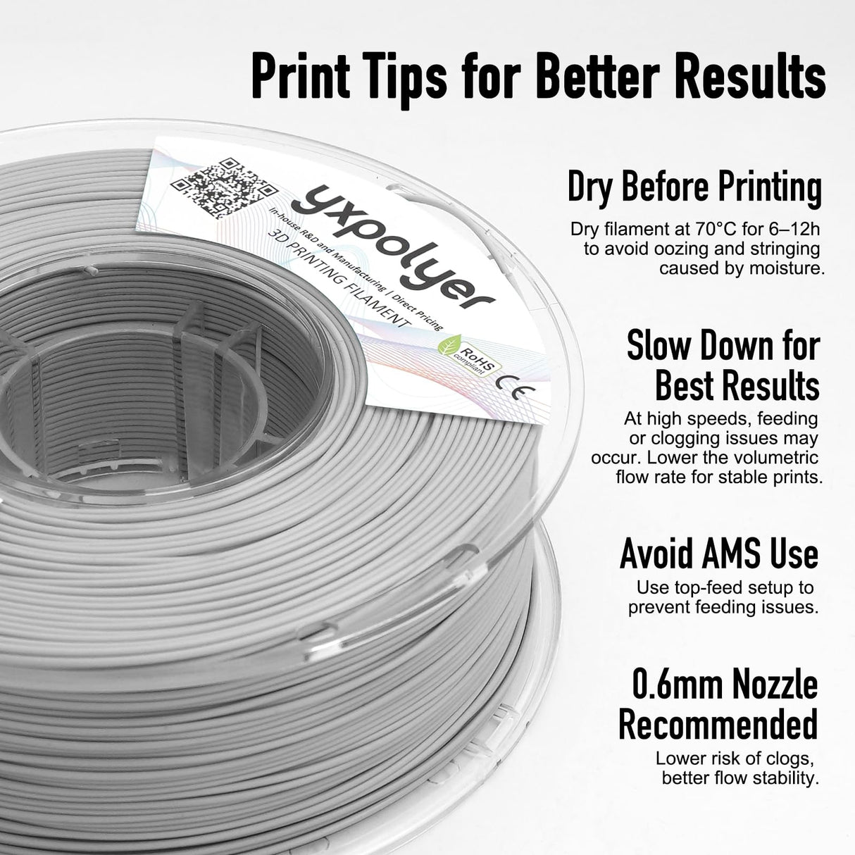 YXPOLYER Flexible PLA Food-Grade Soft PLA 3D Printer Filament 1.75mm 1KG for Printing Dog Chew Toys and Highly Elastic Bouncy Airless Basketball Pet Ball, Light Grey yxpolyer