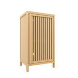 Ball & Cast Bamboo Storage-Cabinet, Bathroom Freestanding Cabinet with Slat Door,Multi-Purpose Bamboo-Floor Organizer for Entryway Living Kitchen Entryway, Natural Ball & Cast