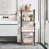 YMYNY Bookcase, 4-Tier Narrow Ladder Bookshelf, Freestanding Shelving Unit, Multifunctional Storage Rack, for Home Office Living Room Bedroom Kitchen, Plant Stand, Rustic Brown, 44*16.9*11.4"UHBC004H YMYNY