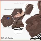 PayLessHere Electric Power Lift Recliner Chair with Massage and Heat, Standing Assistance for Elderly People, Extended Footrest Chair for Living Room Comfy Overstuffed Recliner PayLessHere