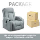 Trustyue 2024 Power Lift Recliner Chair with Heat and Massage for Elderly, Electric Recliner Chairs with Standing Assistance, 2 Cup Holders, 4 Pockets, USB Charge Port, Linen Fabric Teal Gray Trustyue