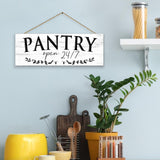 1 KINGO Rustic Pantry Signs Wall Decor: Farmhouse Kitchen Wall Art 6" x 14.5" Canvas Print Decorative Plaque Wall Hanging Open 24/7 Sign for Pantry Dining Room Home Decor 1 KINGO