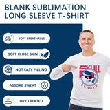 OKBA 3 PCS Sublimation Blank T-Shirts Round Collar Long Sleeves Adult White Polyester t Shirts (Large Long) OKBA