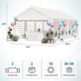 YITAHOME 13x26 ft Party Tent Outdoor Wedding Event Shelters Heavy Duty Upgraded Galvanized Canopy with Large White Roof, Removable Sidewalls & 2 Storage Bags YITAHOME