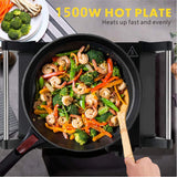 Techwood Hot Plate Portable Electric Stove 1500W Countertop Single Burner with Adjustable Temperature & Stay Cool Handles, 7.5” Cooktop for Dorm Office/Home/Camp, Compatible for All Cookwares Techwood
