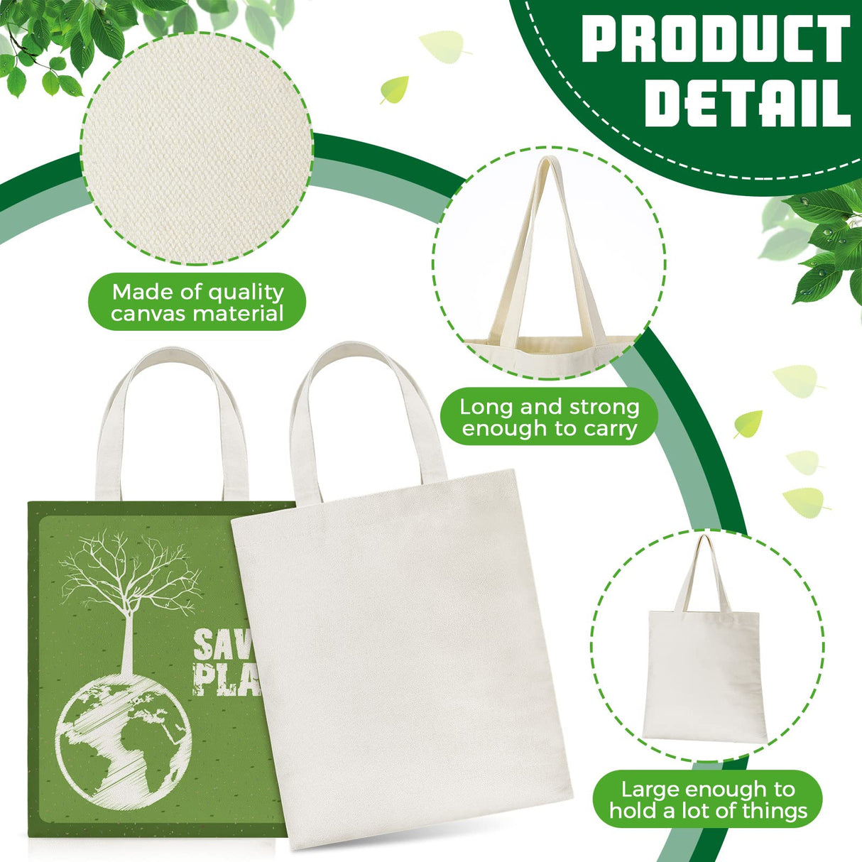 Xuniea 24 Pcs Sublimation Polyester Tote Bag Blank Canvas Bag Bulk Reusable Grocery Shopping Bag Christmas Gift 15 x 16'' (Beige) Xuniea