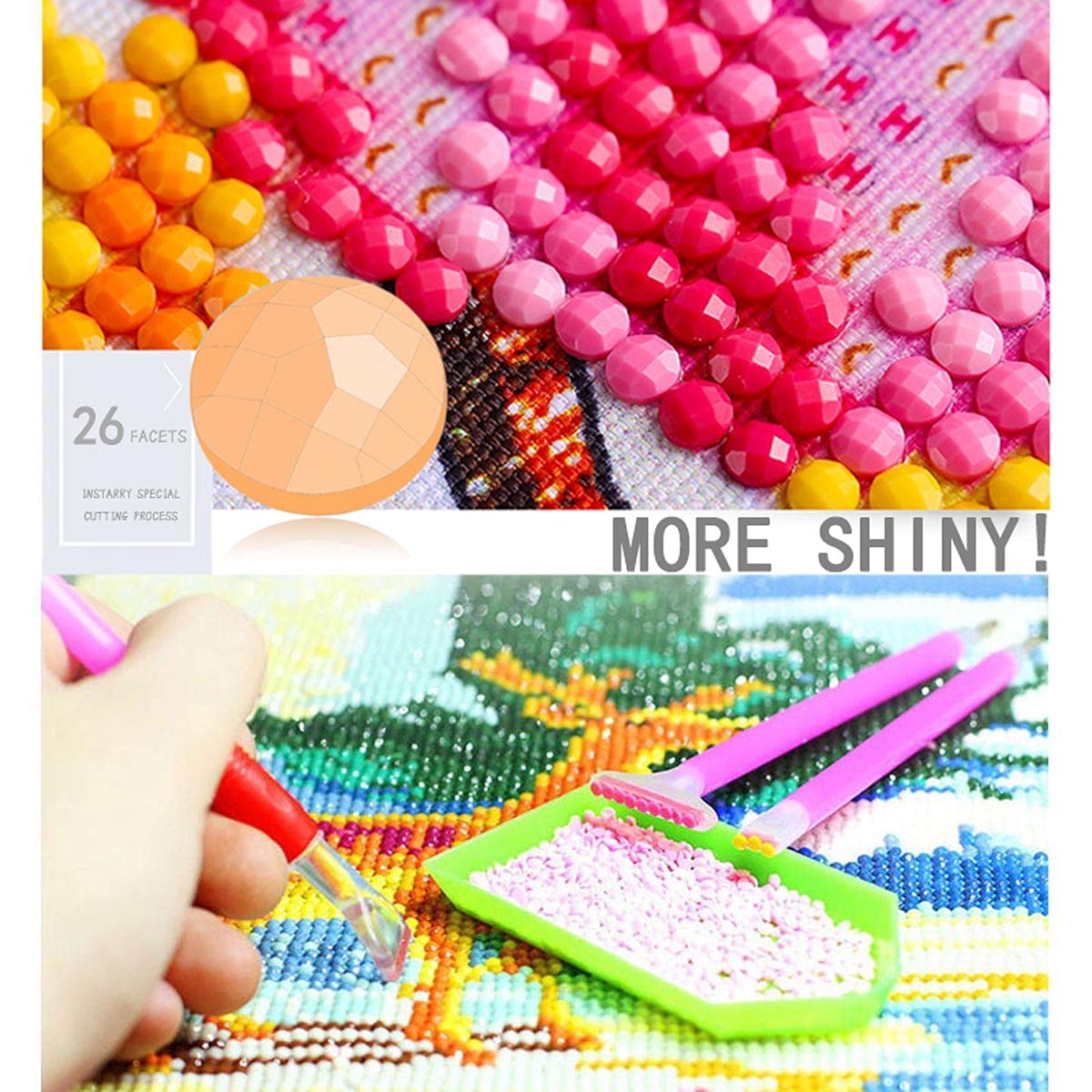 Instarry DIY 5D Diamond Painting Large Size Full Drill Beach and Sunset Rhinestones Cross Stitch Living Room Decorations for Wall Craft Kits 47.2x15.7 inch Instarry