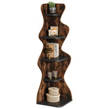 Tribesigns Rustic 5-Tier Corner Shelf – 69" Tall Wood Bookshelf & Display Stand for Small Spaces Tribesigns